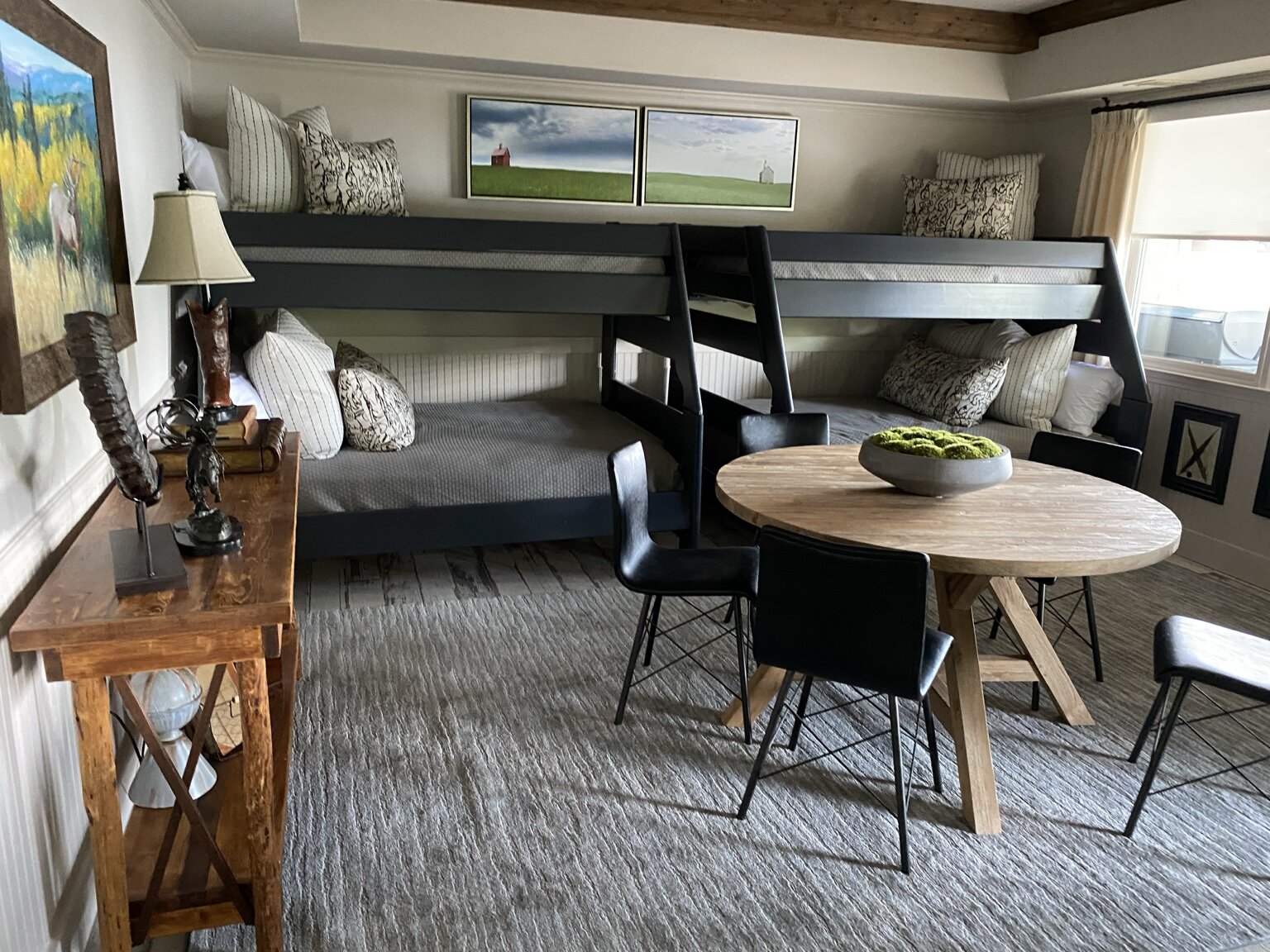 Farmhouse Bunk Room with Four Beds