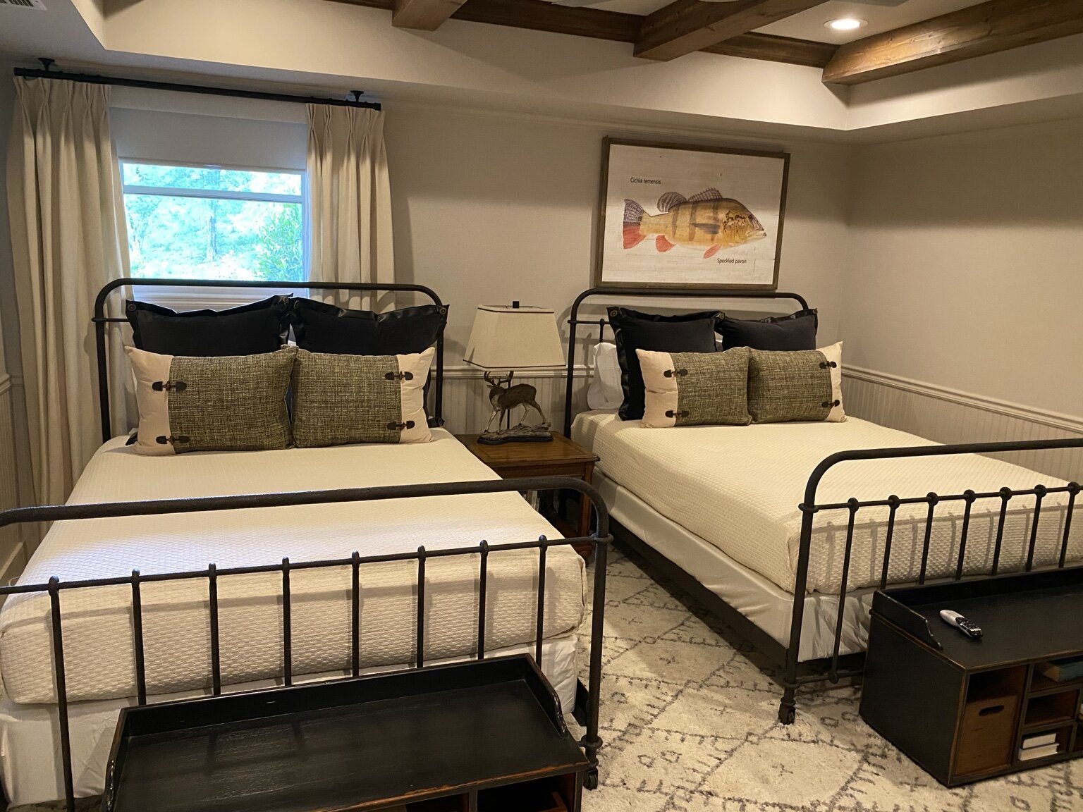 Farmhouse Guest Room with Two Queen Beds